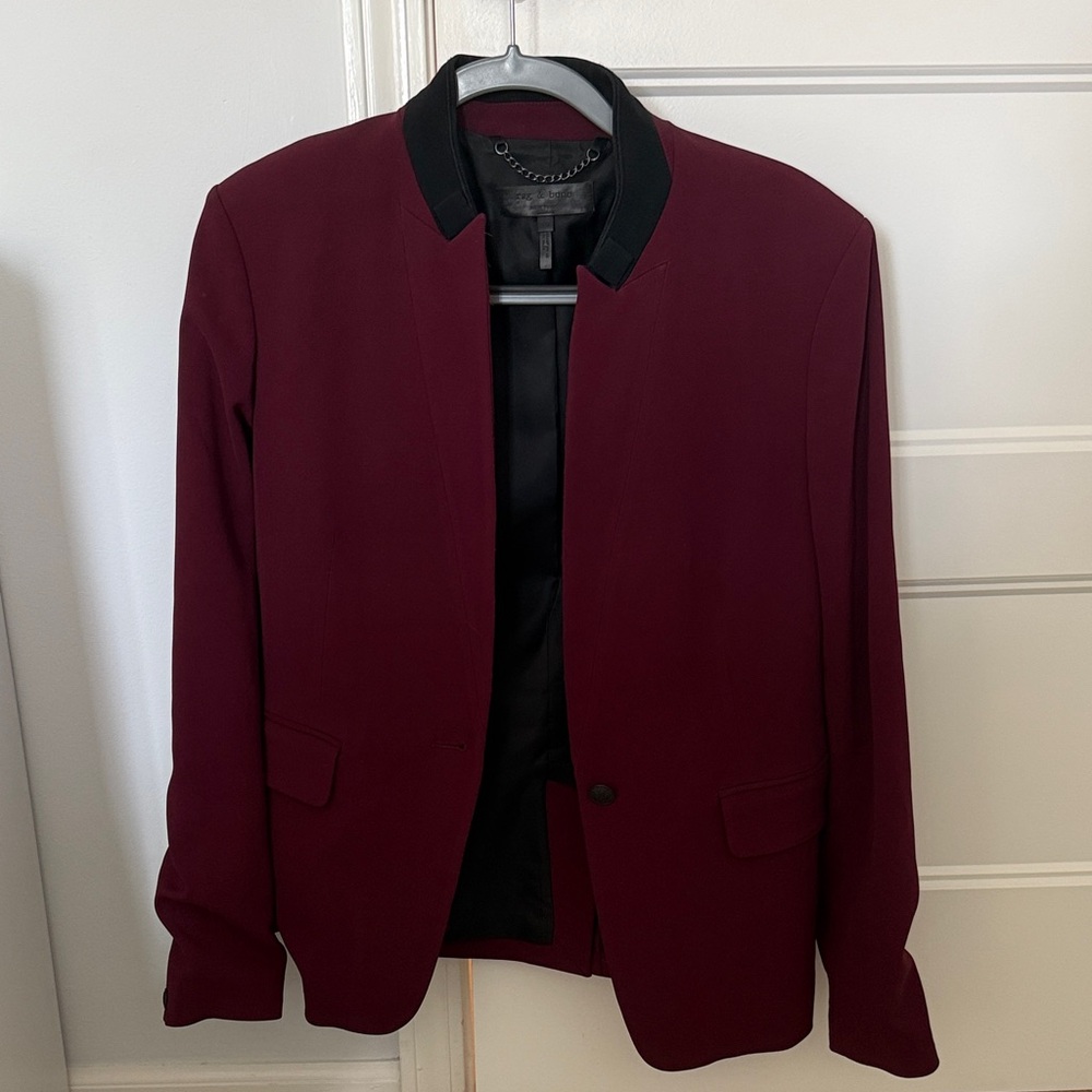 Rag & Bone Maroon Jacket with Black Accents